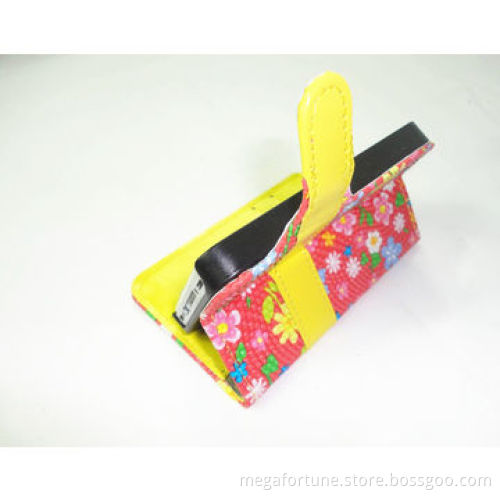 Contrast Colorful Wallet PU Leather Cover for iPhone 4S, Idea for Promotional Purpose